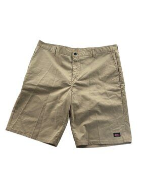 Dickies Mens Work Shorts Size 44 Tan Khaki Flat Front Chino Casual Summer